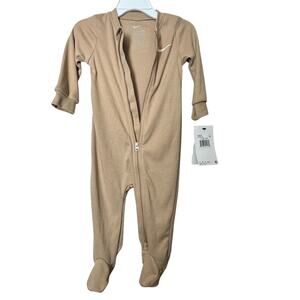 Nike Newborn Logo Swoosh  Long Sleeve Zip Front Closure One Piece Sz NB NWT